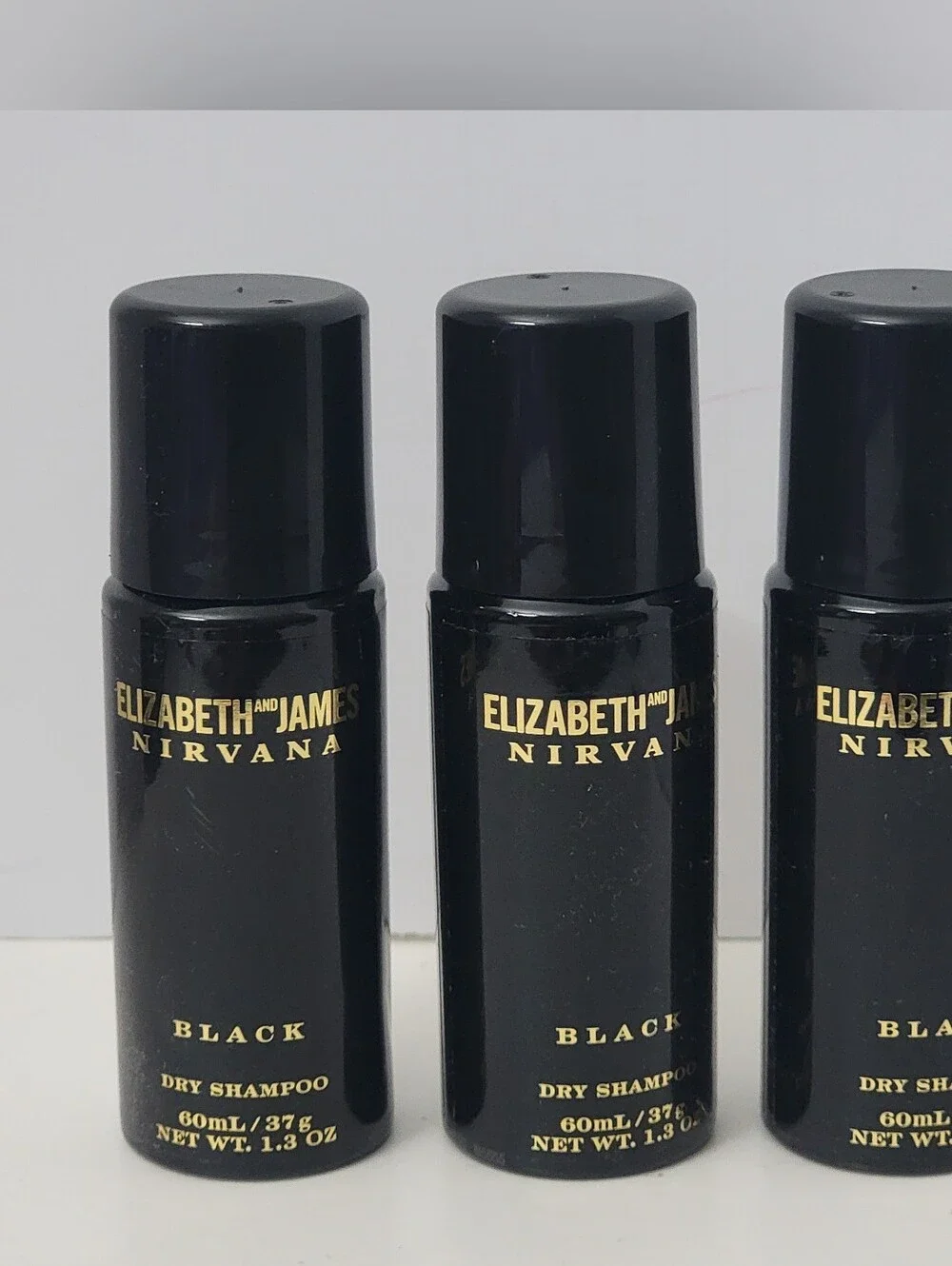 3 Pk Elizabeth and James Black Dry Shampoo Spray 1.3 Oz Travel Size